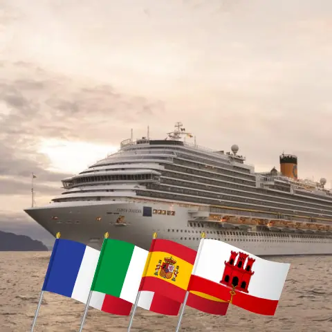 Cruise in the Mediterranean from Marseille aboard Costa Diadema ship with visits to France, Italy, Spain, and Gibraltar for 11 days
