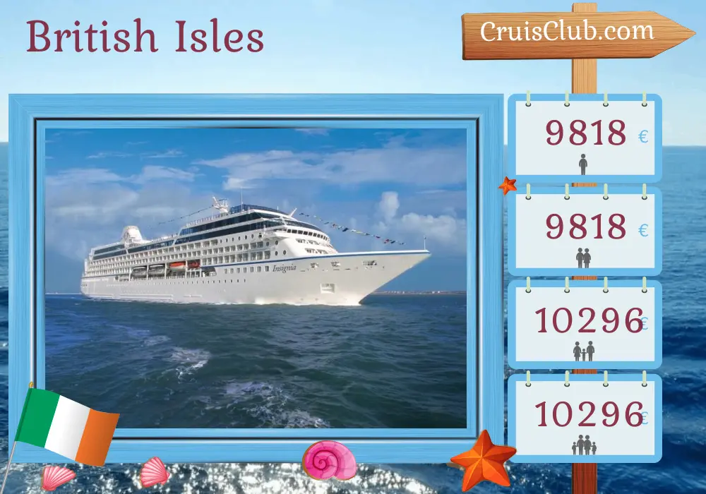 Cruise in the British Isles from Southampton aboard Oceania Insignia ship with visits to Ireland for 12 days
