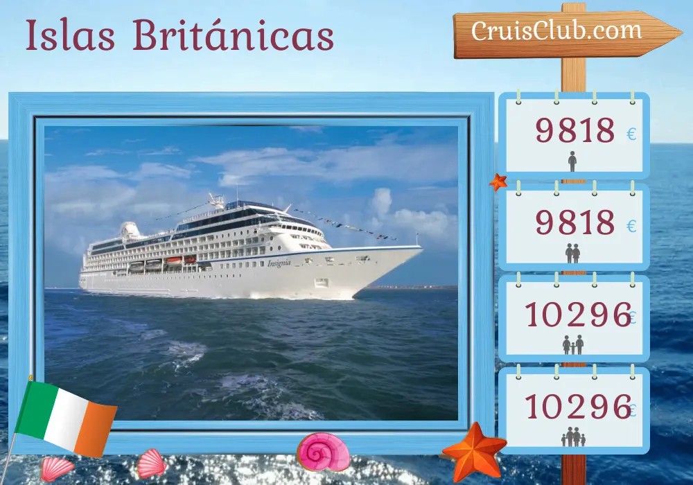 Crucero de las Islas Británicas desde Southampton a bordo del barco Oceania Insignia con visitas a Irlanda durante 12 días
