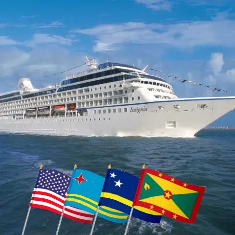 Kreuzfahrt in der östlichen Karibik von Miami mit dem Schiff Oceania Insignia mit Stopps in den USA, Aruba, Curaçao, Grenada und Puerto Rico für 13 Tage