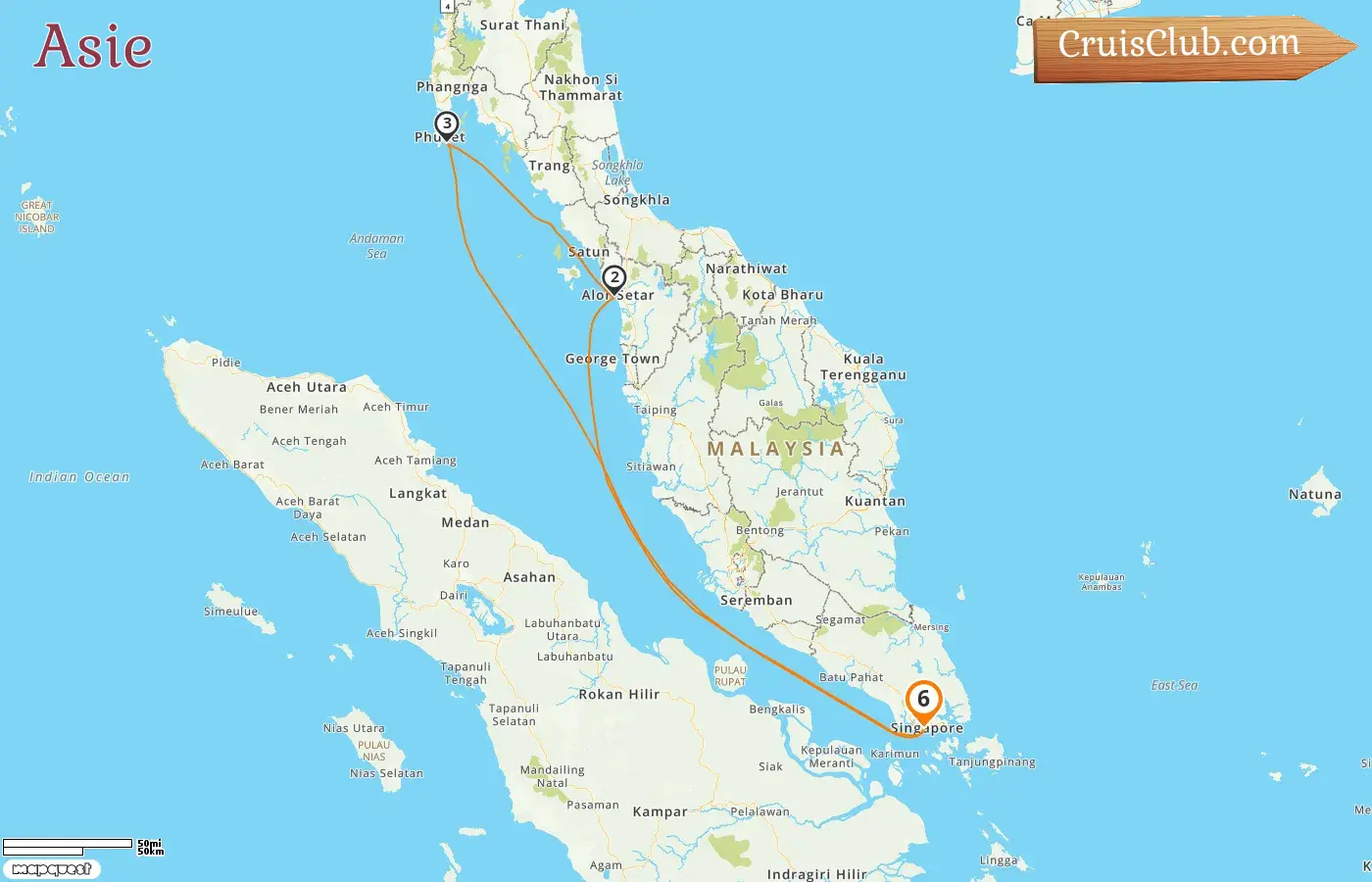 Croisière en Asie au départ de Singapour à bord du navire Ovation of the Seas avec des visites à Singapour, en Malaisie et en Thaïlande pendant 6 jours
