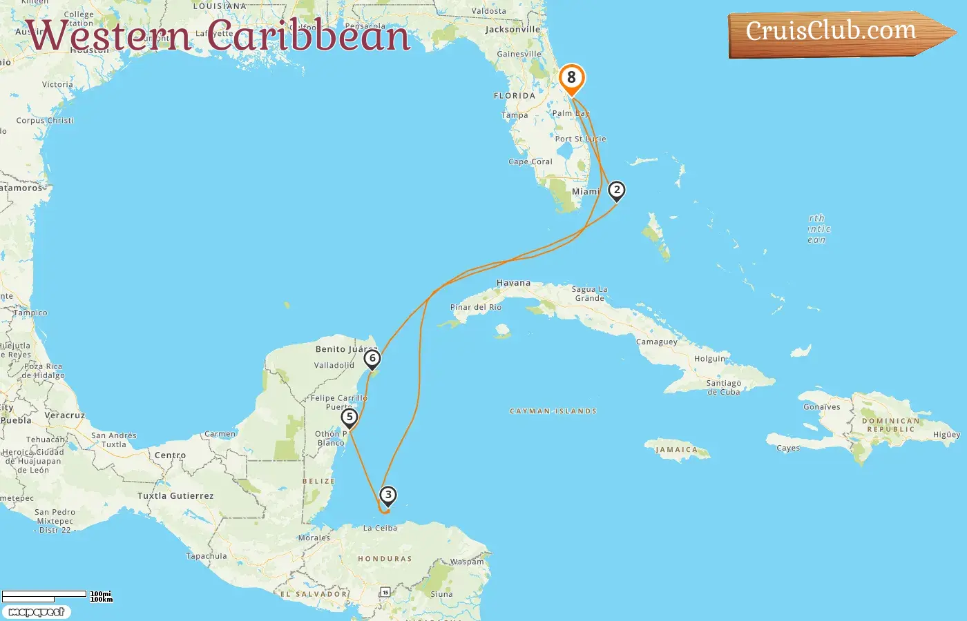 Cruise in the Western Caribbean from Port Canaveral / Orlando aboard MSC Seashore ship with visits to USA, Bahamas, Honduras, and Mexico for 8 days