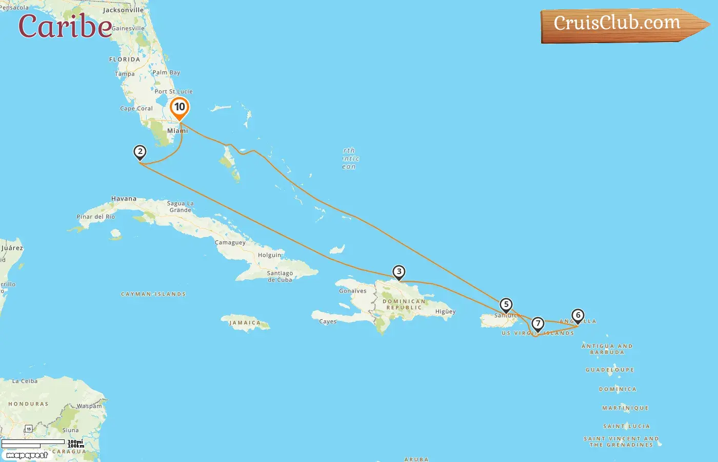 Crucero por el Caribe desde Fort Lauderdale a bordo del barco Celebrity Summit con visitas a EE.UU., República Dominicana y Puerto Rico durante 10 días