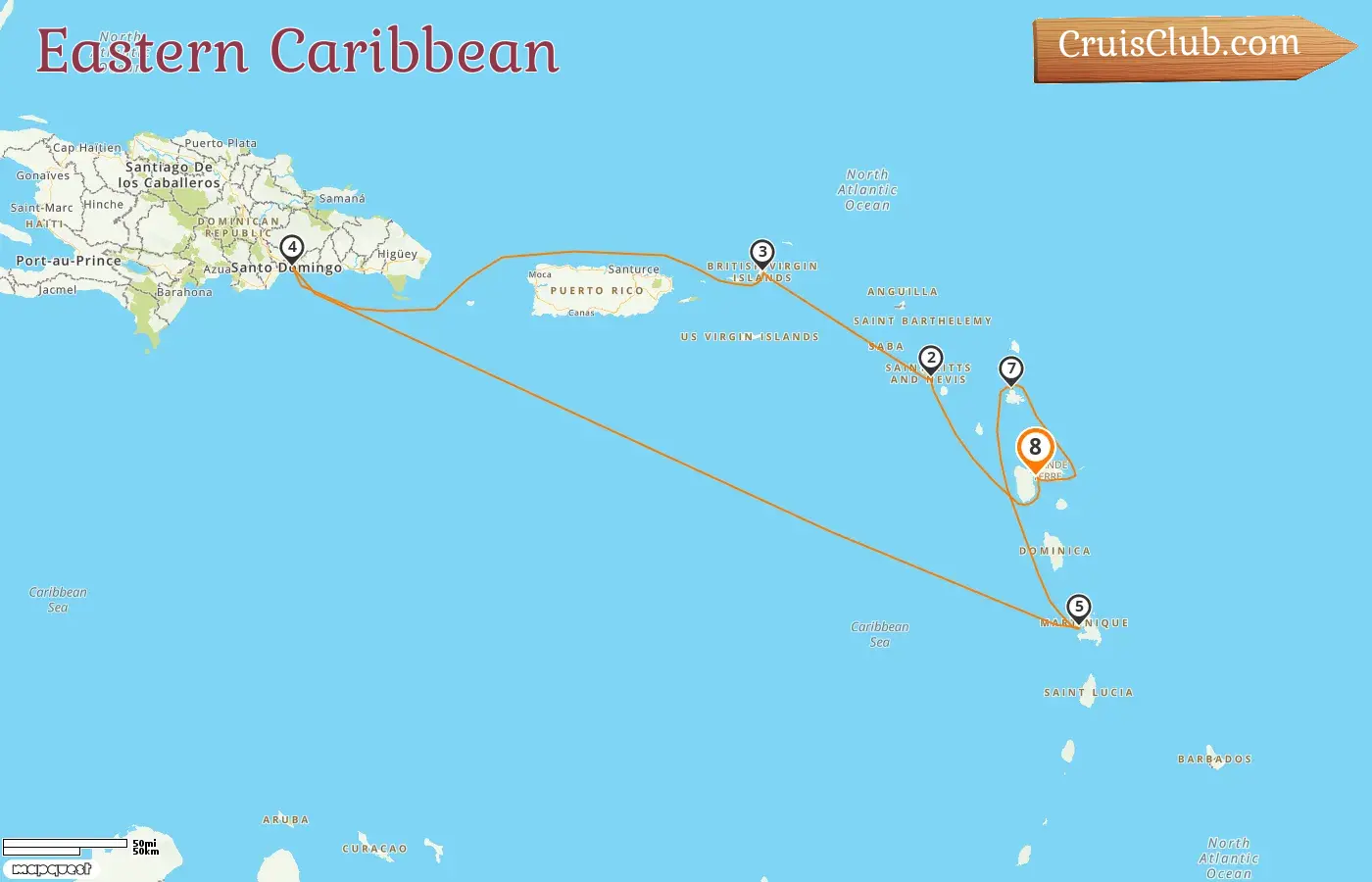 Cruise in the Eastern Caribbean from Pointe-à-Pitre aboard Costa Fascinosa ship with visits to Guadeloupe for 8 days