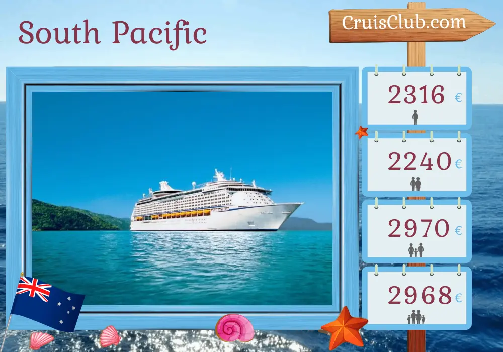 Cruise in the South Pacific from Brisbane aboard Voyager of the Seas ship with visits to Australia and Vanuatu for 9 days