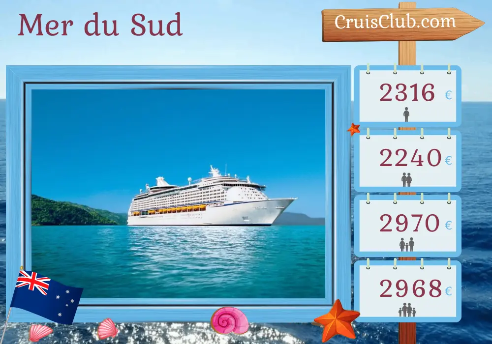 Croisière en mer du Sud depuis Brisbane à bord du navire Voyager of the Seas avec des visites en Australie et au Vanuatu pendant 9 jours