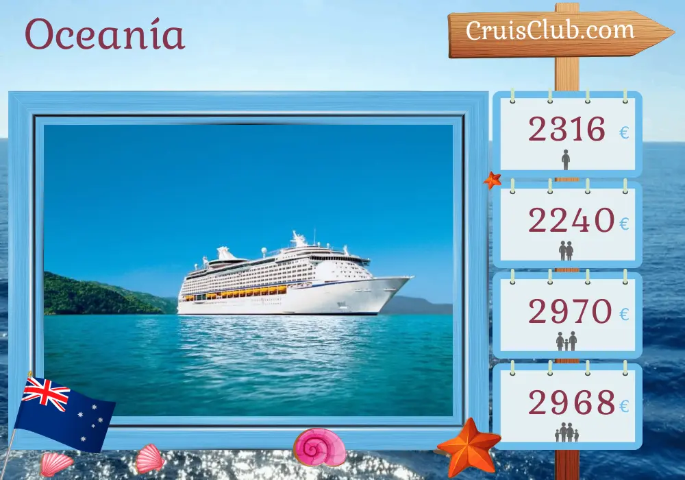Crucero en el Pacífico Sur desde Brisbane a bordo del barco Voyager of the Seas con visitas a Australia y Vanuatu durante 9 días