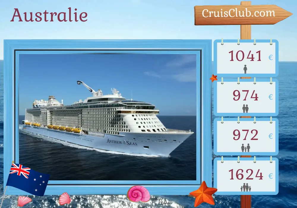 Croisière en Australie au départ de Sydney à bord du navire Anthem of the Seas avec des escales en Australie pendant 4 jours