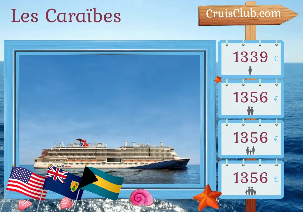 Croisière dans les Caraïbes au départ de Miami à bord du navire Carnival Celebration avec escales aux États-Unis, en République dominicaine et aux Bahamas pendant 8 jours