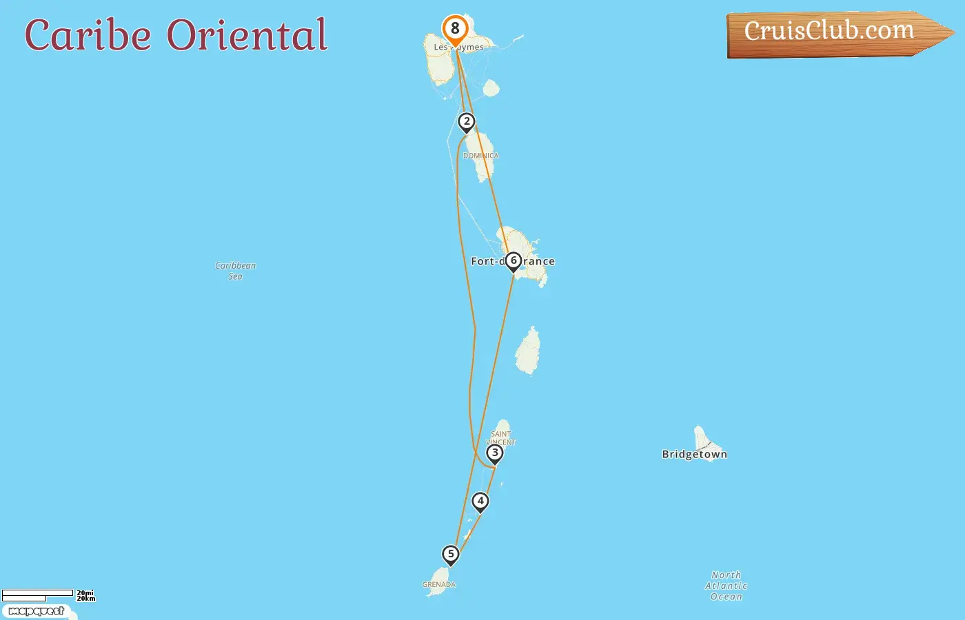 Crucero por el Caribe Oriental desde Pointe-à-Pitre a bordo del barco Le Ponant con visitas a Guadalupe, Dominica, San Vicente y las Granadinas, Granada y Martinica durante 8 días