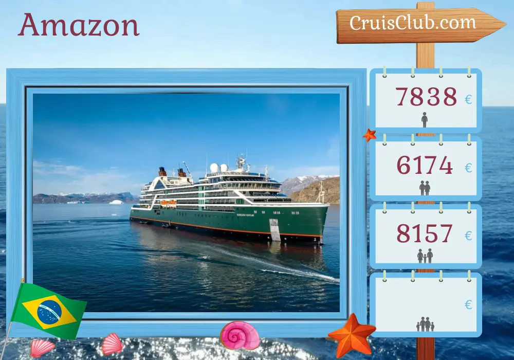 Cruise in the Amazon from Belém aboard Seabourn Venture ship with visits to Brazil for 10 days