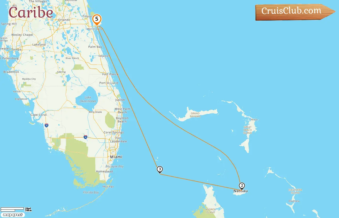 Crucero en el Caribe desde Port Canaveral / Orlando a bordo del barco MSC Seashore con visitas a EE. UU. y Bahamas por 5 días