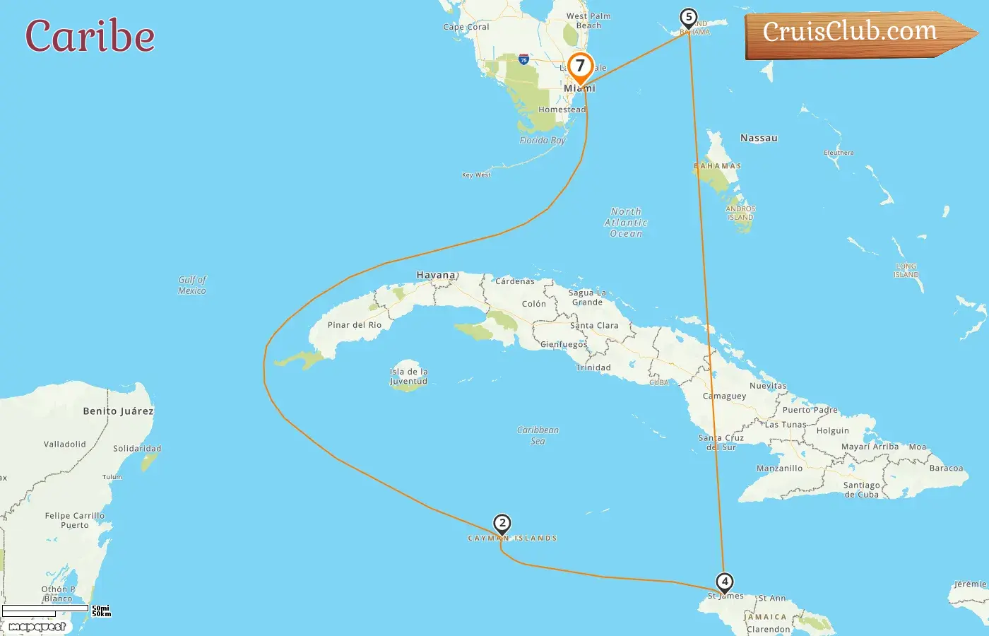 Crucero por el Caribe desde Miami a bordo del barco Carnival Sunrise con visitas a EE. UU., Islas Caimán, Jamaica y Bahamas durante 7 días