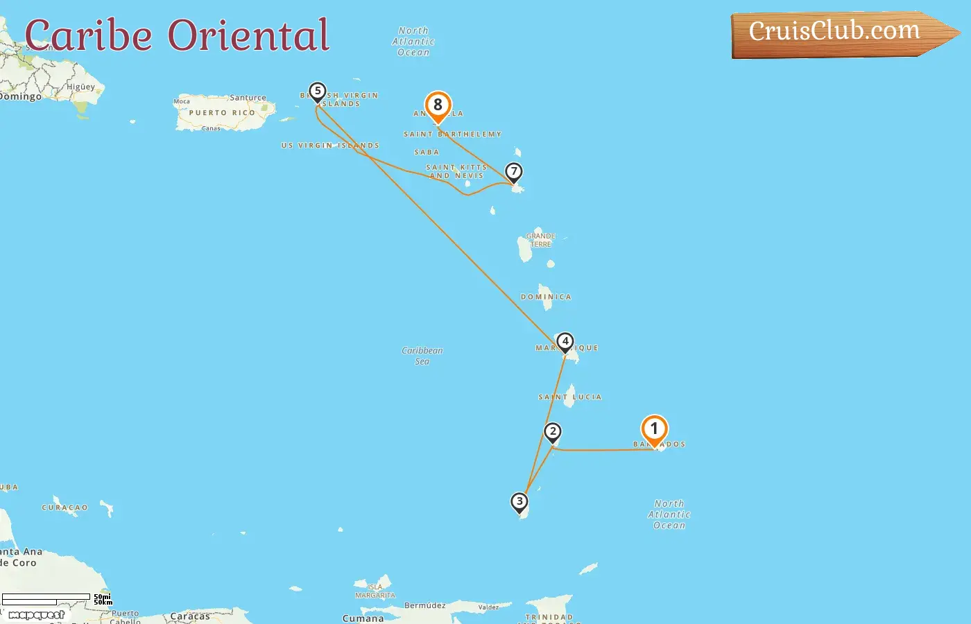 Crucero por el Caribe Oriental de Bridgetown a Philipsburg a bordo del barco Silver Shadow con visitas a Barbados, San Vicente y las Granadinas, Granada y Martinica durante 8 días