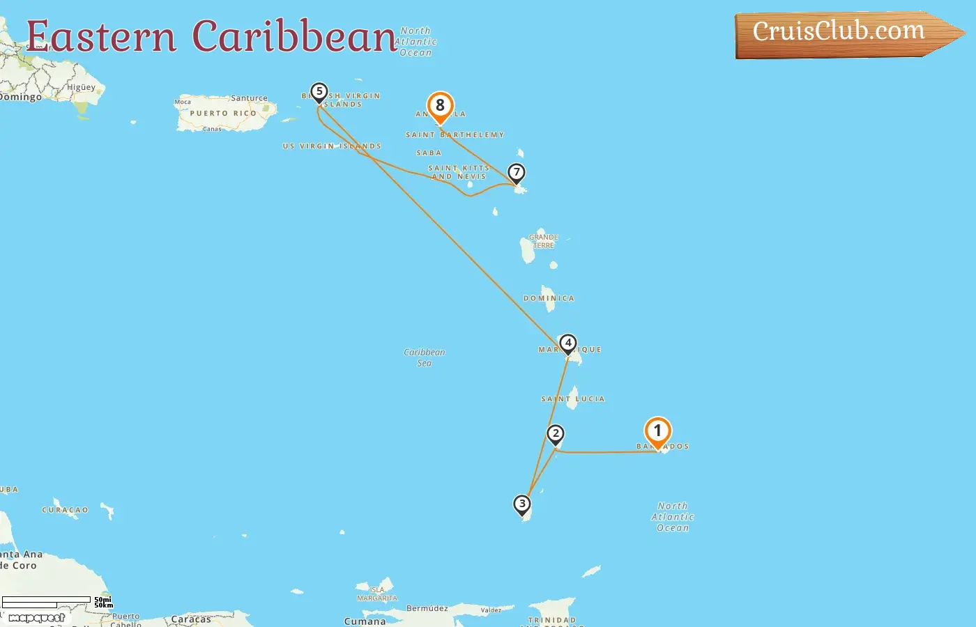 Kreuzfahrt in der östlichen Karibik von Bridgetown nach Philipsburg an Bord des Schiffes Silver Shadow mit Stopps in Barbados, Saint Vincent und die Grenadinen, Grenada und Martinique für 8 Tage