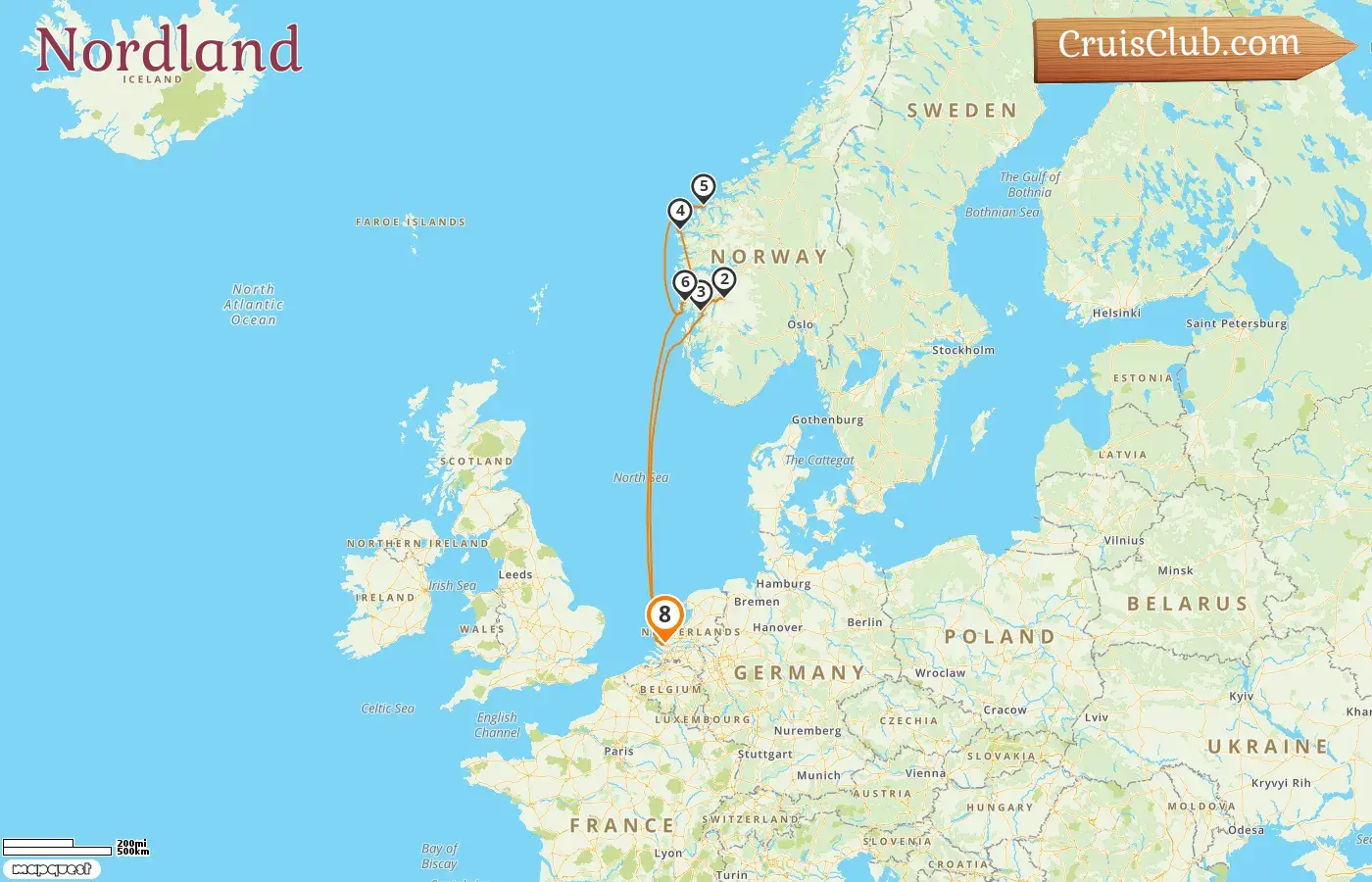 Croisière dans le Nord à partir de Rotterdam à bord du navire Rotterdam avec des visites en Norvège pendant 8 jours