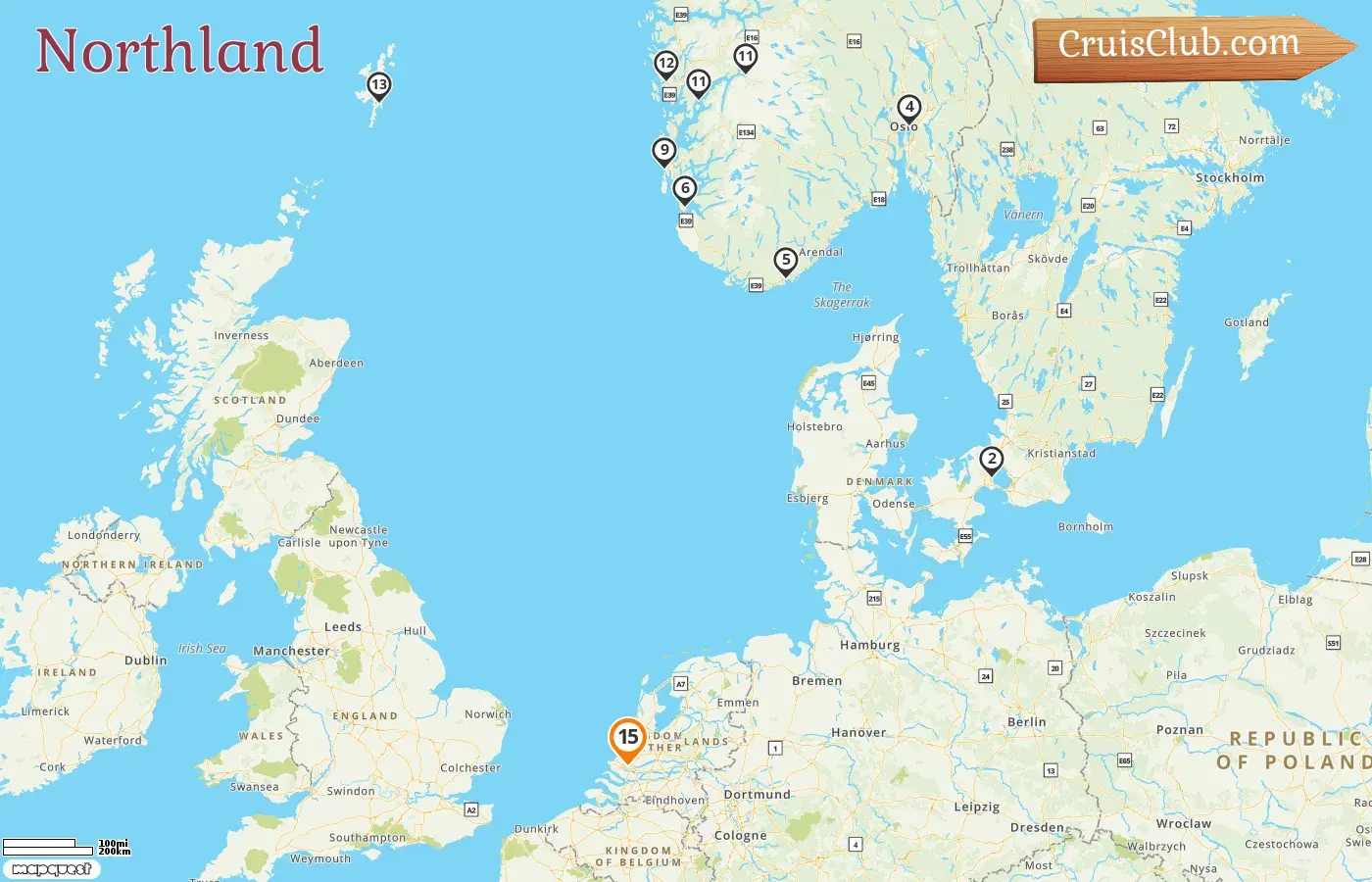 Cruise in the Northland from Rotterdam aboard Rotterdam ship with visits to Denmark and Norway for 15 days