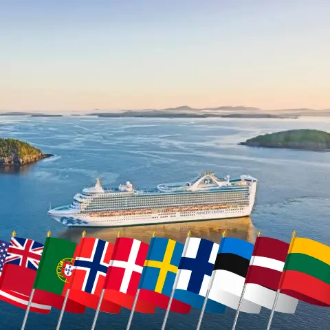 Croisière transatlantique de Fort Lauderdale à Copenhague à bord du navire Caribbean Princess avec des escales aux États-Unis, aux Bermudes, au Portugal, en Norvège, au Danemark, en Suède, en Finlande, en Estonie, en Lettonie, en Lituanie et en Pologne pendant 28 jours