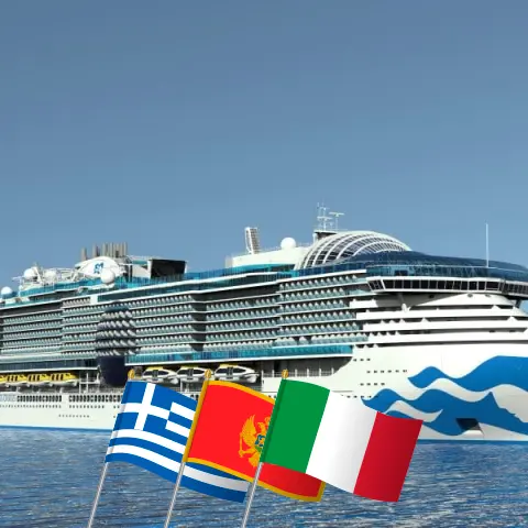 Kreuzfahrt im Mittelmeer von Piräus nach Istanbul an Bord des Schiffes Sun Princess mit Besuchen in Griechenland, Montenegro, Italien und der Türkei für 11 Tage