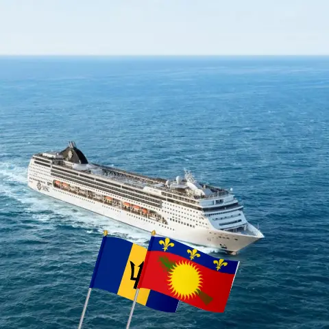 Croisière dans les Caraïbes de l`Est au départ de Bridgetown à bord du navire MSC Opera avec des escales à la Barbade, en Guadeloupe, en République dominicaine et dans les îles Vierges britanniques pendant 15 jours