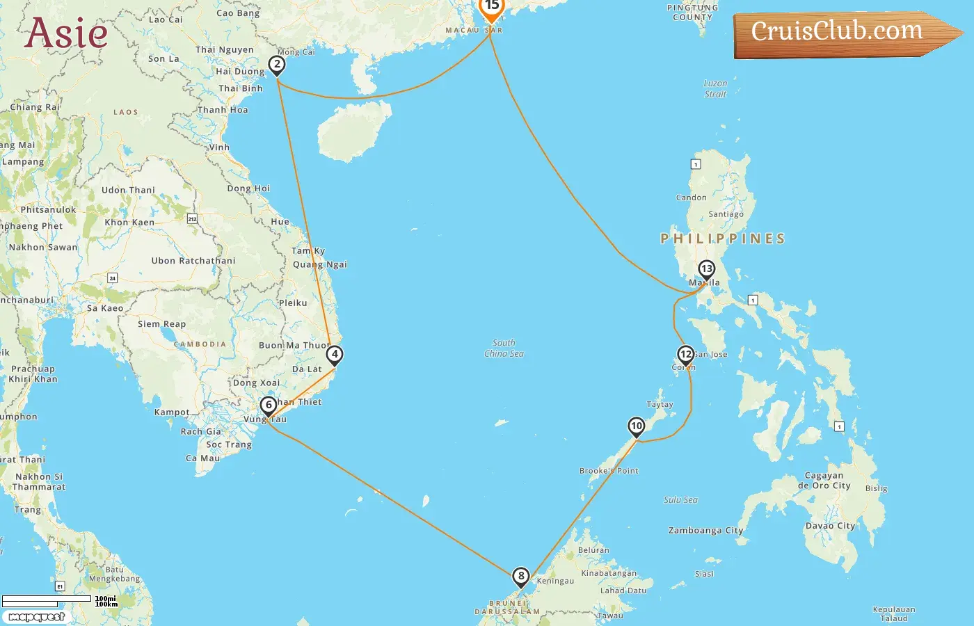 Croisière en Asie au départ de Hong Kong à bord du navire Seven Seas Explorer avec des visites à Hong Kong, au Viet Nam, au Brunei Darussalam et aux Philippines pendant 15 jours