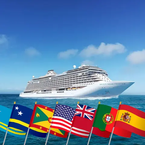 Круиз по Трансатлантике от Панамы до Лиссабона на борту судна Seven Seas Prestige с посещениями Панамы, Колумбии, Арубы, Кюрасао, Гренады, США, Бермудских островов, Португалии и Испании на 27 дней