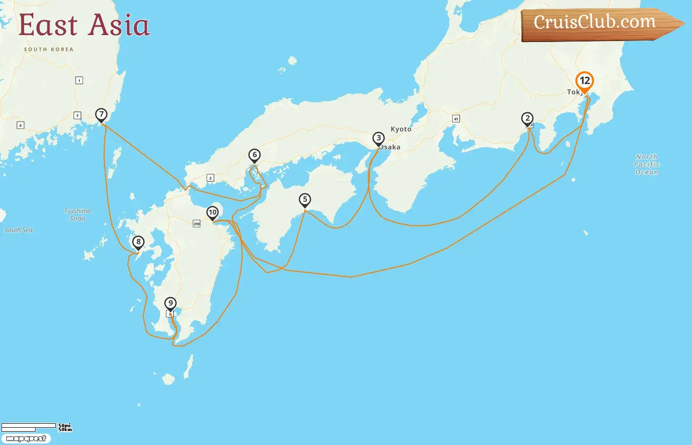 Kreuzfahrt in Ostasien ab Tokyo an Bord des Schiffes Seven Seas Explorer mit Besuchen in Japan und Südkorea für 12 Tage