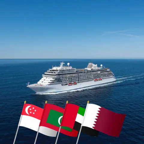 Cruise in the Asia from Singapore to Doha aboard Seven Seas Explorer ship with visits to Singapore, Thailand, Sri Lanka, Maldives, India, United Arab Emirates, and Qatar for 17 days