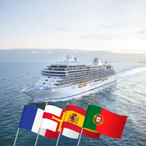 Kreuzfahrt im westlichen Europa von Southampton nach Lissabon an Bord des Schiffes Seven Seas Splendor mit Stopps in Frankreich, Guernsey, Spanien und Portugal für 14 Tage