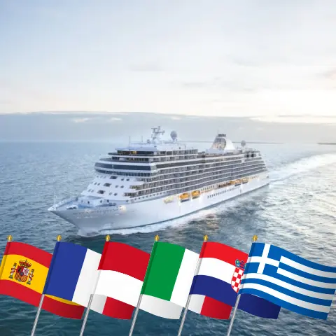 Kreuzfahrt im Mittelmeer von Lissabon nach Istanbul an Bord des Schiffes Seven Seas Splendor mit Stopps in Spanien, Marokko, Frankreich, Monaco, Italien, Kroatien, Griechenland und der Türkei für 24 Tage