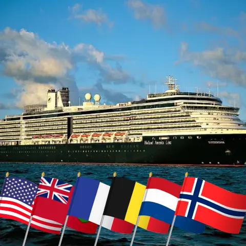 Kreuzfahrt in den Transatlantik von Miami nach Amsterdam an Bord des Schiffes Zuiderdam mit Besuchen in den USA, Bermuda, Frankreich, Belgien, den Niederlanden und Norwegen für 22 Tage