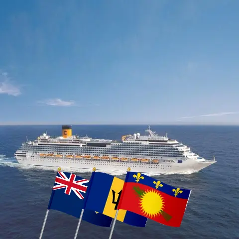 Cruise in the Eastern Caribbean from La Romana aboard Costa Fascinosa ship with visits to Dominican Republic, Barbados, and Guadeloupe for 15 days