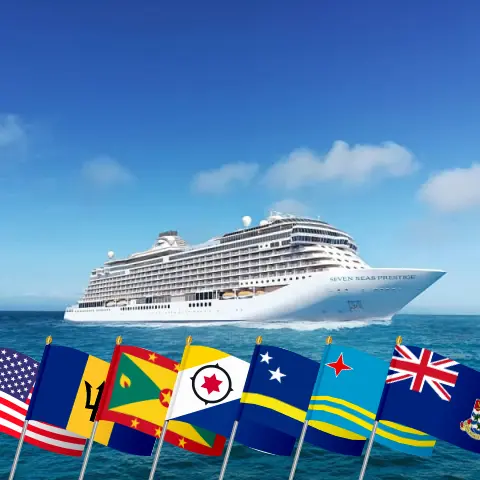 Kreuzfahrt in der östlichen Karibik von Miami an Bord des Schiffes Seven Seas Prestige mit Besuchen in den USA, den Britischen Jungferninseln, Barbados, Grenada, Curaçao, Aruba und den Kaimaninseln für 16 Tage