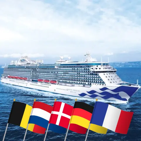 Круиз по Западной Европе из Саутгемптона на борту судна Маджестик Принцесс с посещениями Бельгии, Нидерландов, Дании, Германии и Франции на 11 дней