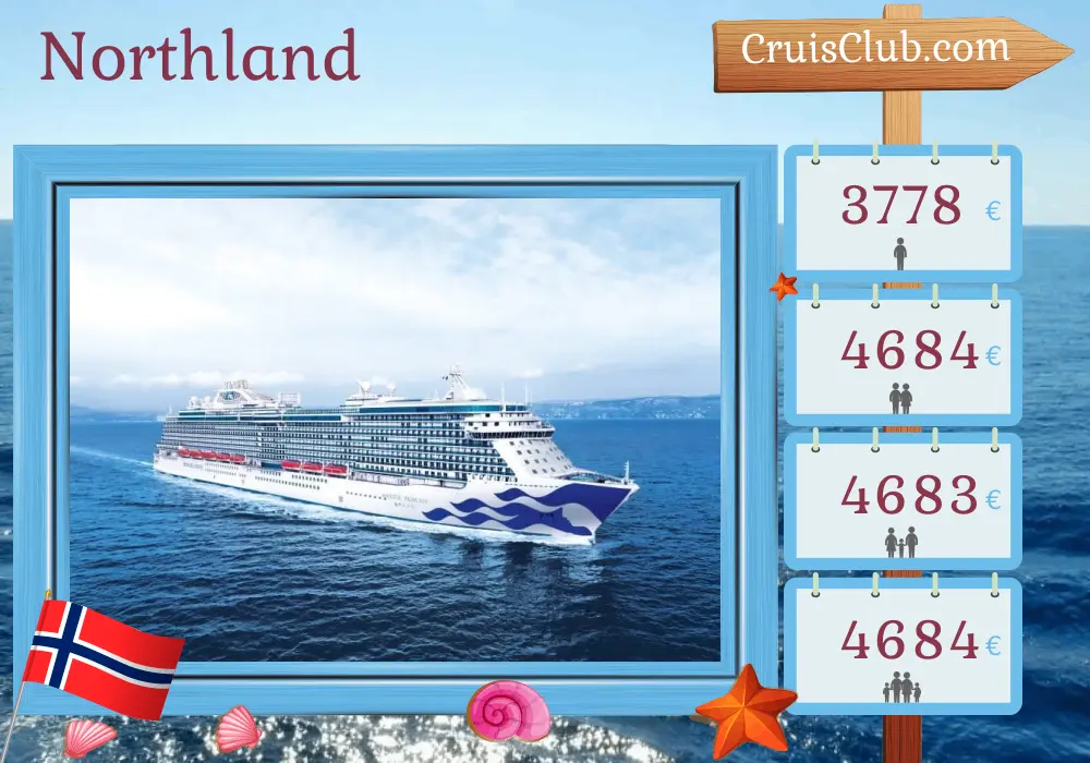 Cruise in the Northland from Southampton aboard Majestic Princess ship with visits to Norway for 15 days