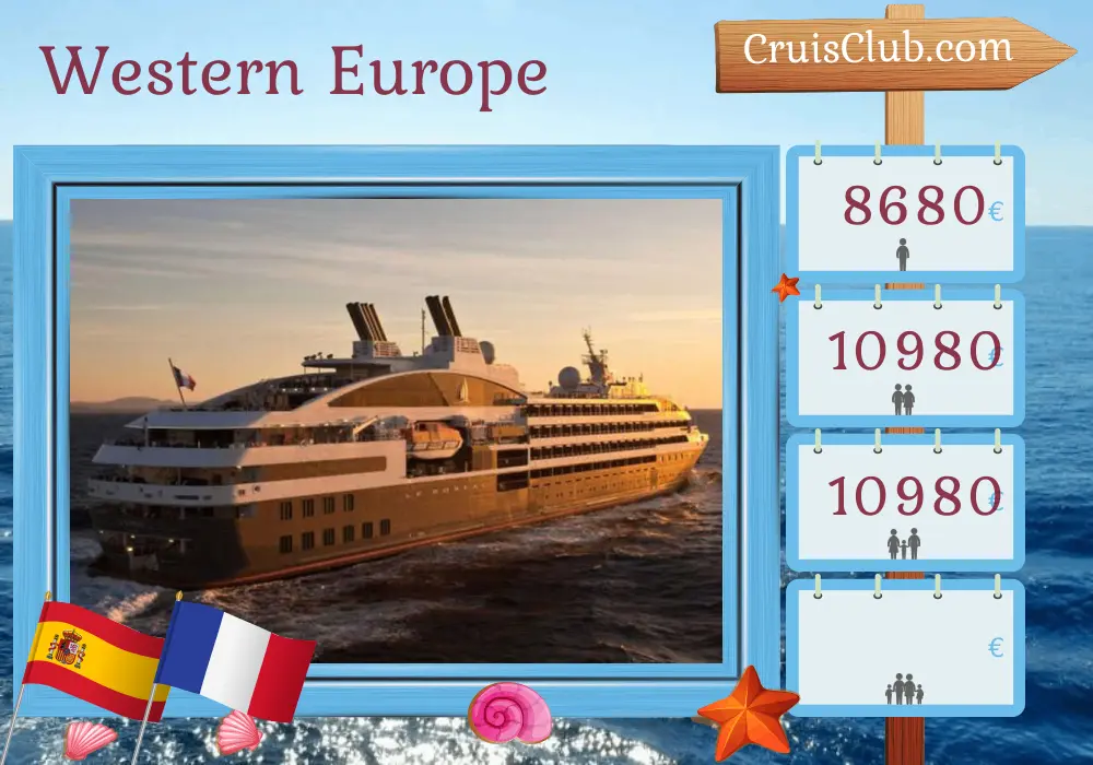 Cruise in the Western Europe from Lisbon to Bordeaux aboard Le Boréal ship with visits to Spain and France for 10 days