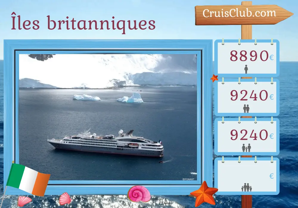 Croisière dans les îles Britanniques au départ de Dublin à bord du navire L`Austral avec des visites en Irlande pendant 8 jours