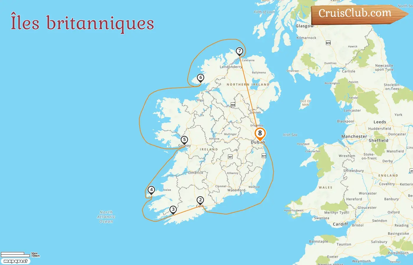 Croisière dans les îles Britanniques au départ de Dublin à bord du navire L`Austral avec des visites en Irlande pendant 8 jours
