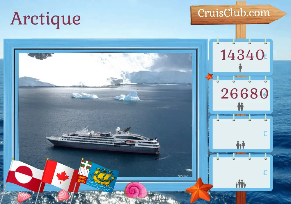 Croisière dans l`Arctique de Kangerlussuaq à Halifax à bord du navire L`Austral avec des visites au Groenland, au Canada et à Saint-Pierre-et-Miquelon pendant 18 jours