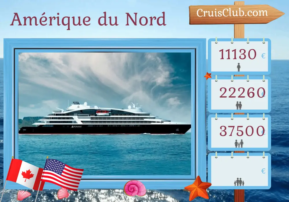 Croisière en Amérique du Nord de Toronto à Boston à bord du navire Le Bellot avec visites au Canada et aux États-Unis pendant 14 jours