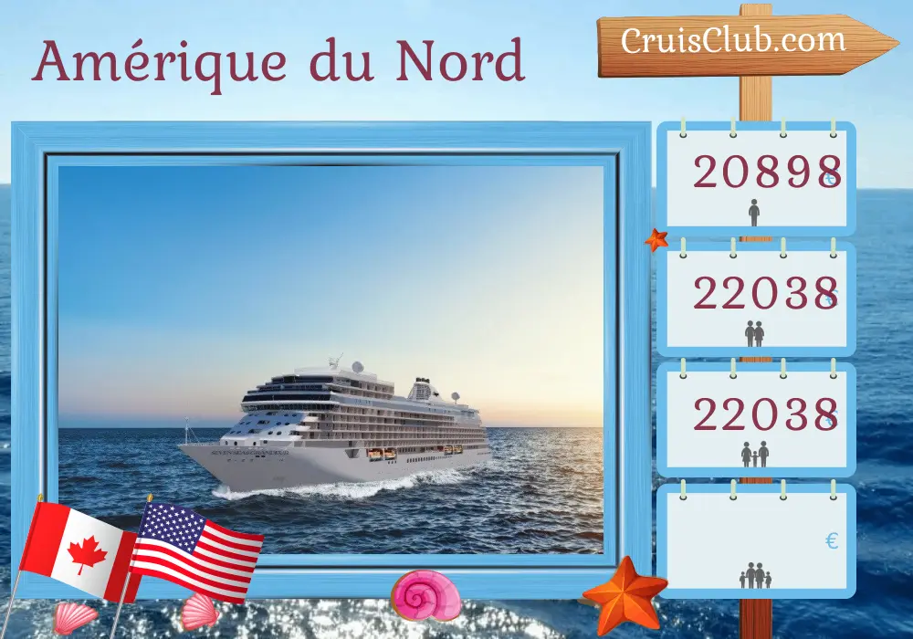 Croisière en Amérique du Nord de Montréal à New York à bord du navire Seven Seas Grandeur avec des visites au Canada et aux États-Unis pendant 12 jours
