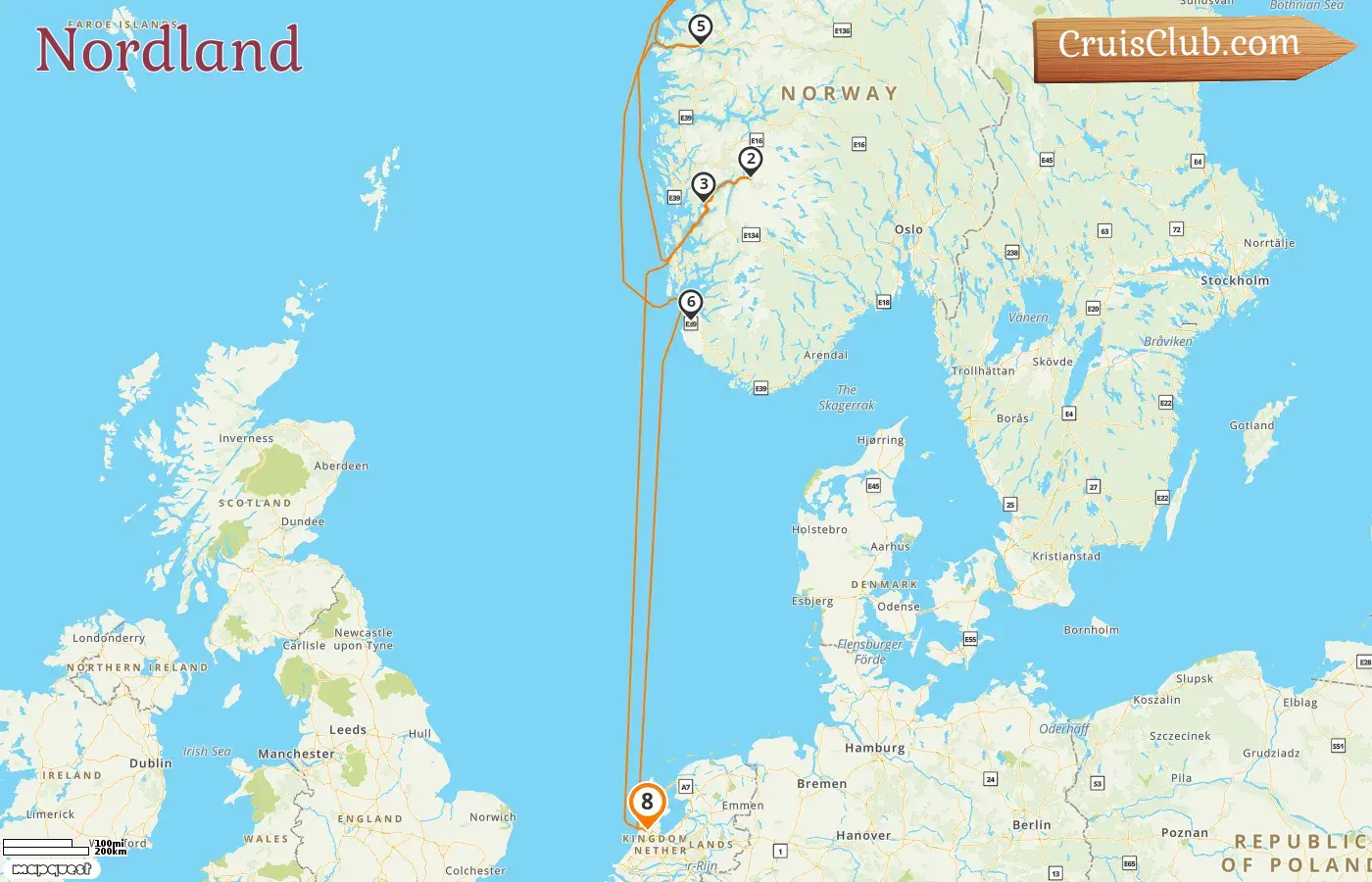 Kreuzfahrt im Norden von Amsterdam an Bord des Schiffes Zuiderdam mit Stopps in den Niederlanden und Norwegen für 8 Tage