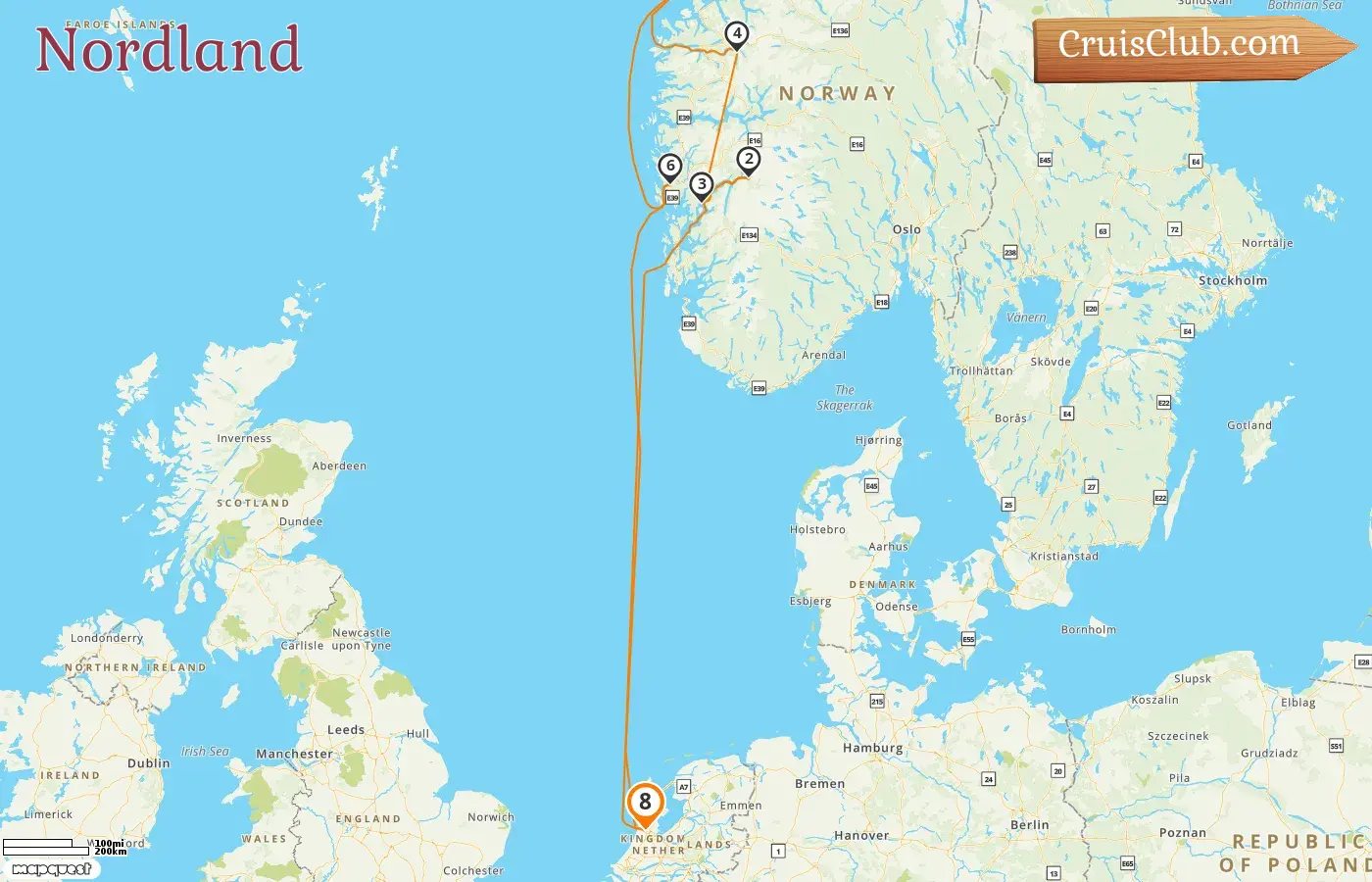 Croisière dans le Nord depuis Amsterdam à bord du navire Zuiderdam avec des visites aux Pays-Bas et en Norvège pendant 8 jours