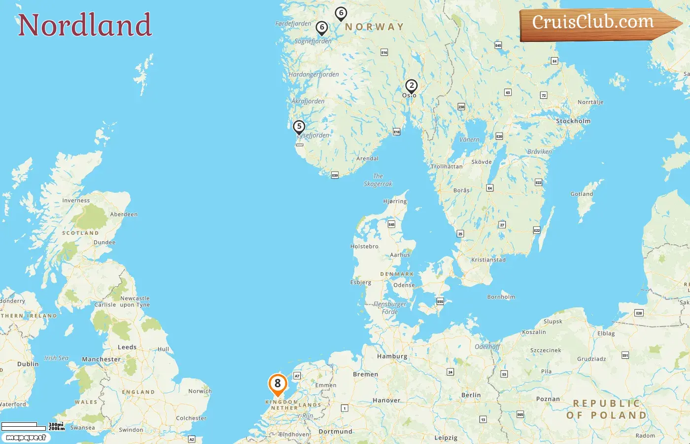 Croisière dans le Nord depuis Amsterdam à bord du navire Zuiderdam avec des visites aux Pays-Bas et en Norvège pendant 8 jours