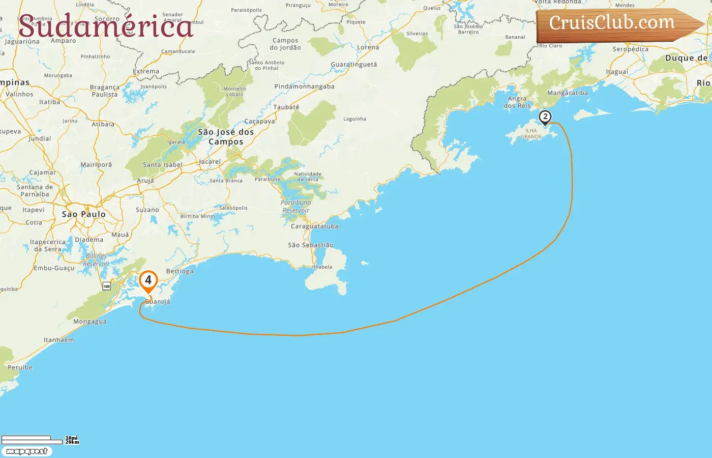 Crucero por Sudamérica desde Santos a bordo del barco MSC Sinfonia con visitas a Brasil durante 4 días