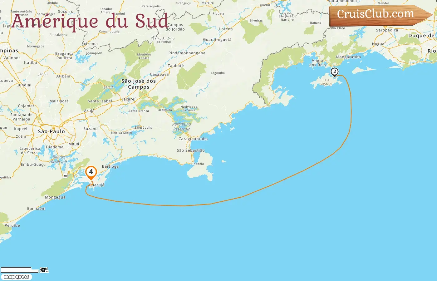 Croisière en Amérique du Sud depuis Santos à bord du navire MSC Sinfonia avec des visites au Brésil pendant 4 jours