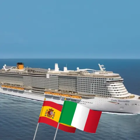 Kreuzfahrt im Mittelmeer von Santa Cruz de Tenerife nach Genua an Bord des Costa Smeralda Schiffes mit Besuchen in Spanien, Marokko und Italien für 6 Tage