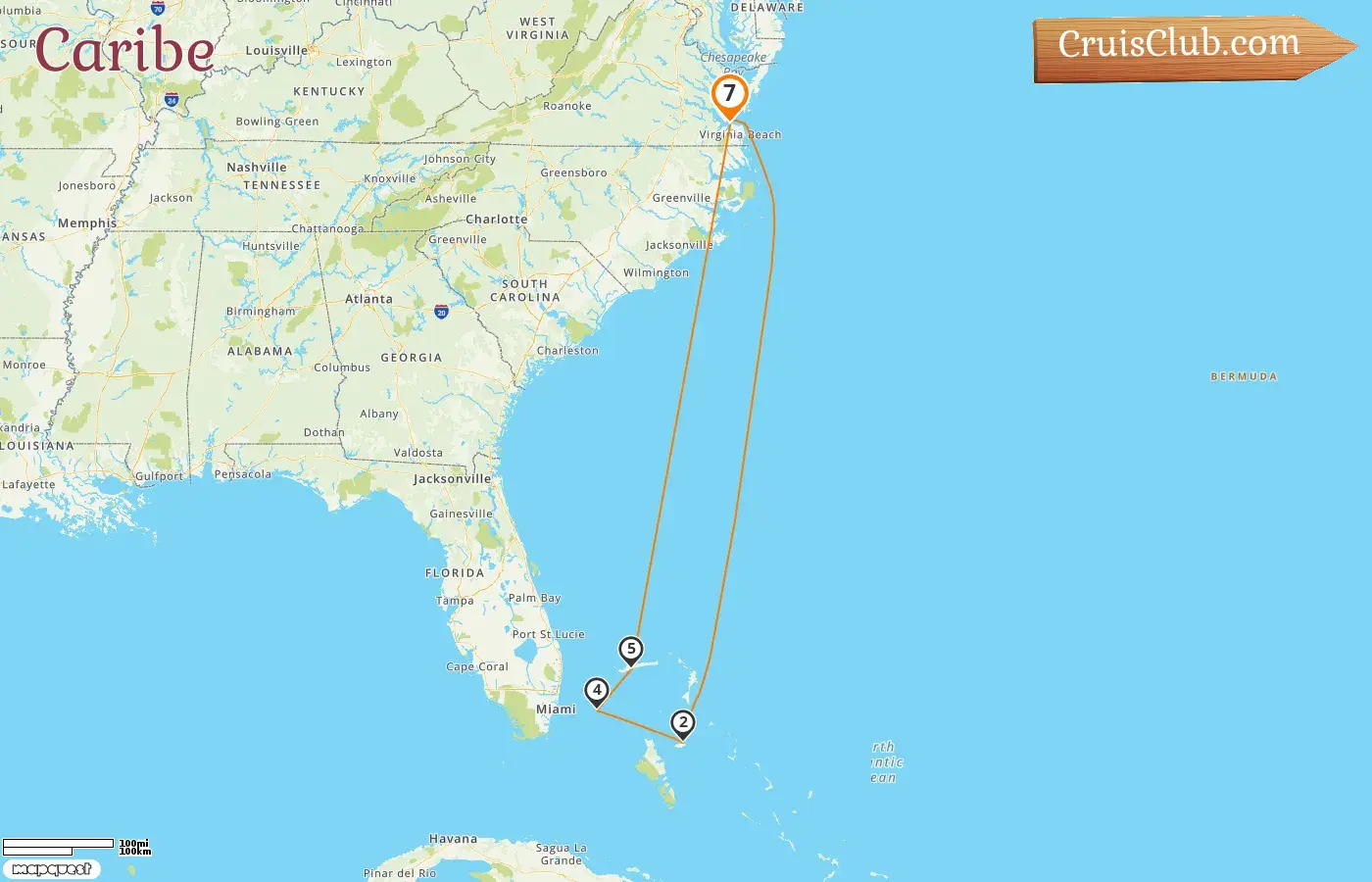 Crucero en el Caribe desde Whitehorse a bordo del barco Carnival Sunshine con visitas a EE. UU. y Bahamas por 7 días