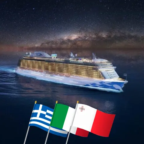 Croisière en Méditerranée de Le Pirée à Civitavecchia à bord du navire Enchanted Princess avec des visites en Grèce, en Italie, à Malte et en Turquie pendant 22 jours
