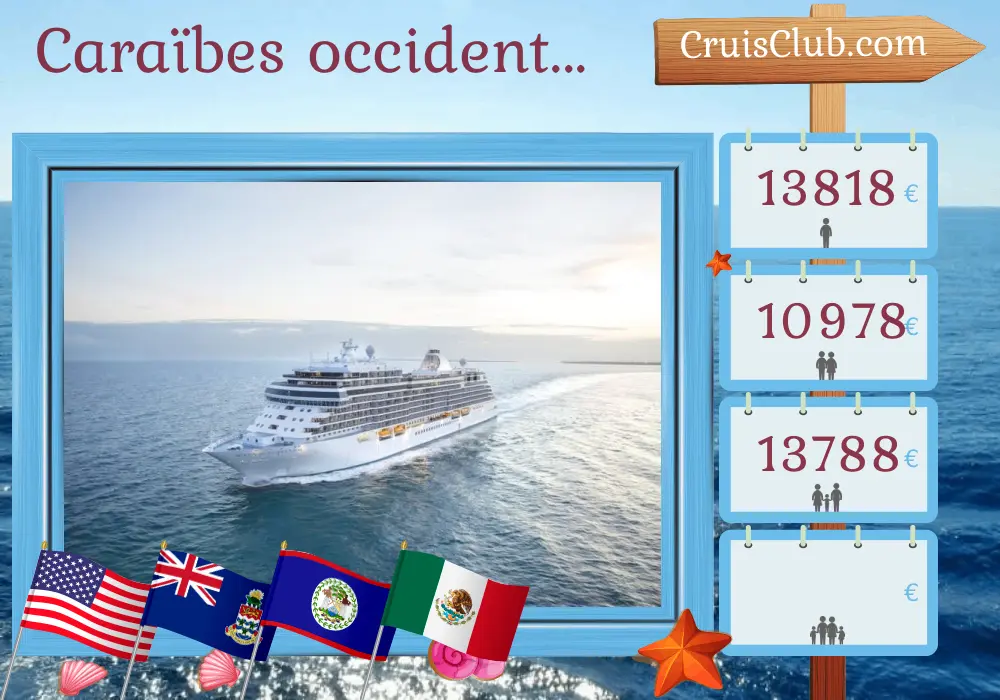 Croisière dans les Caraïbes occidentales au départ de Galveston à bord du navire Seven Seas Splendor avec des visites aux États-Unis, aux îles Caïmans, au Honduras, au Belize et au Mexique pendant 12 jours